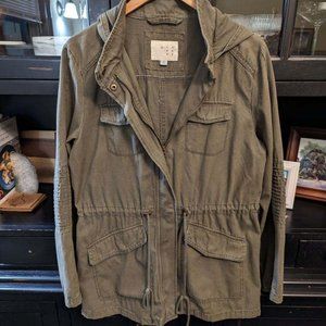 a new day olive green hooded utility jacket L